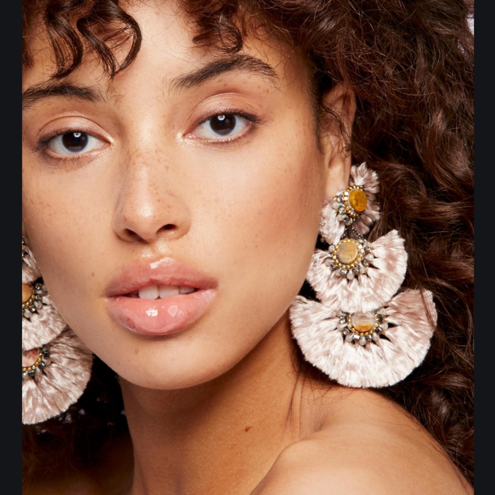 ISO Free People Falls Bloom earrings in cream/tan